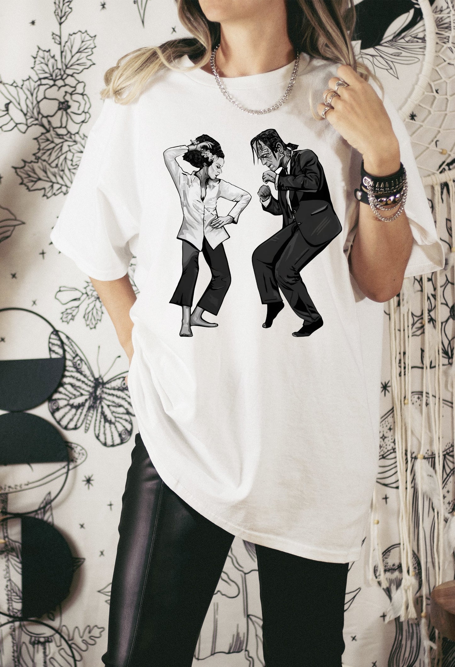 Wholesale Franken Dance Graphic Tee - Charcoal Tee