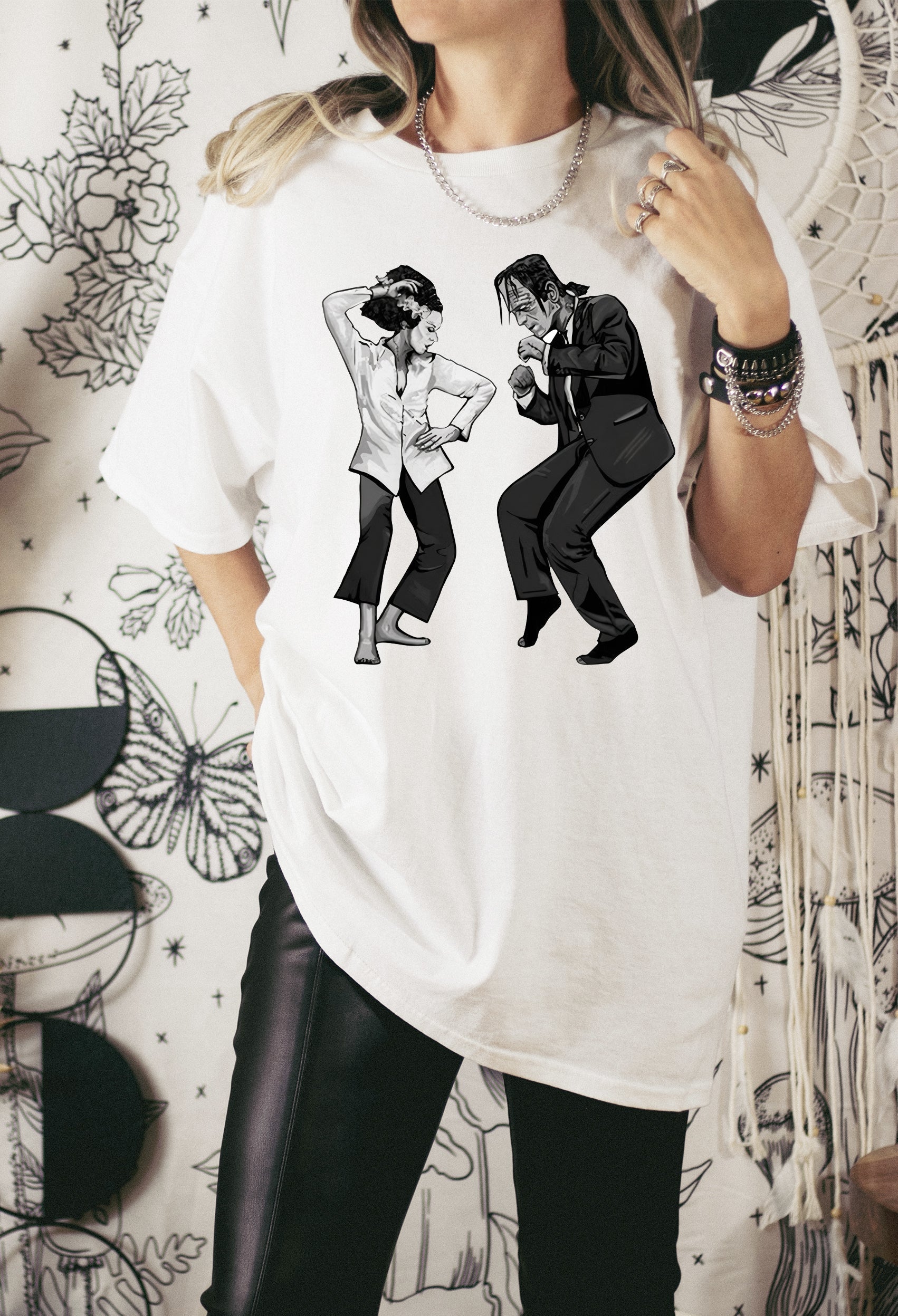 Wholesale Franken Dance Graphic Tee - Charcoal Tee