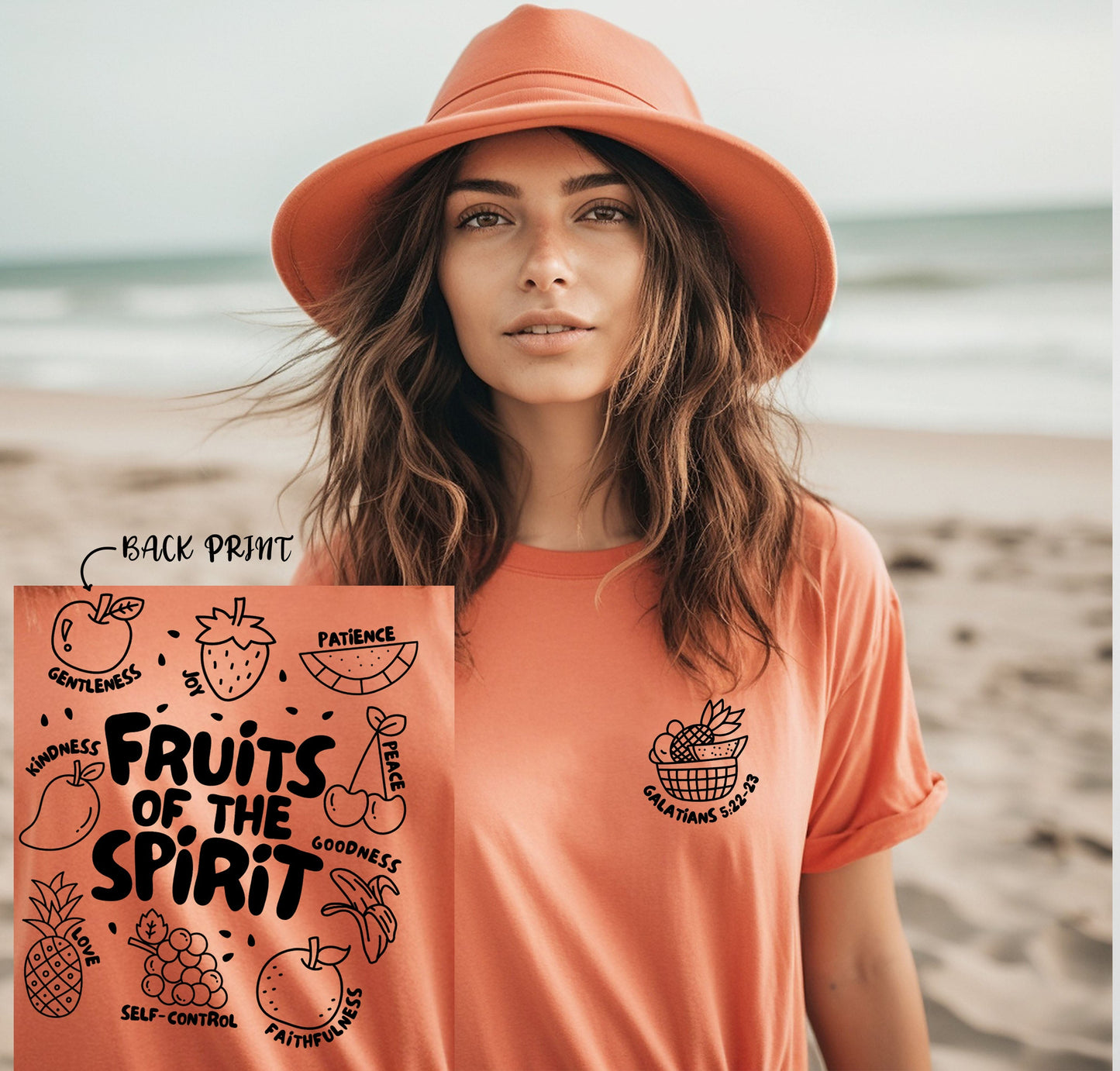 Wholesale Fruits of the Spirit Graphic Tee - White