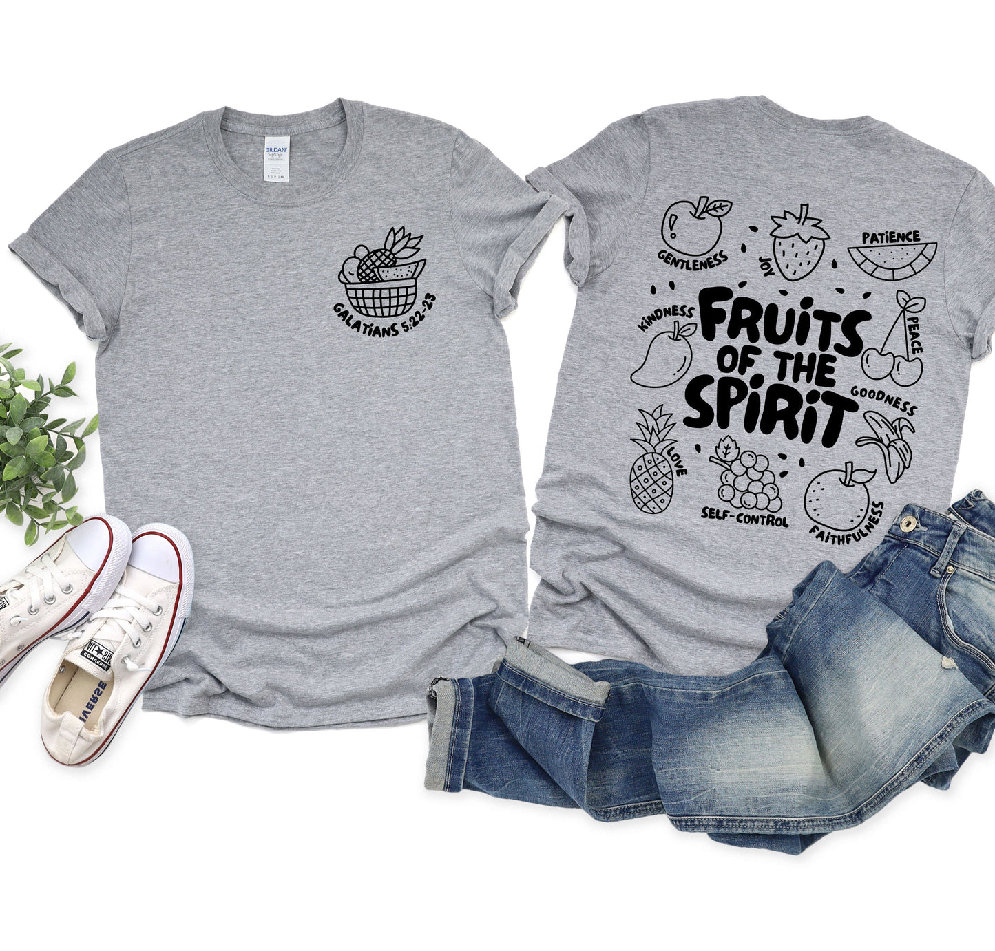 Wholesale Fruits of the Spirit Graphic Tee - Coral