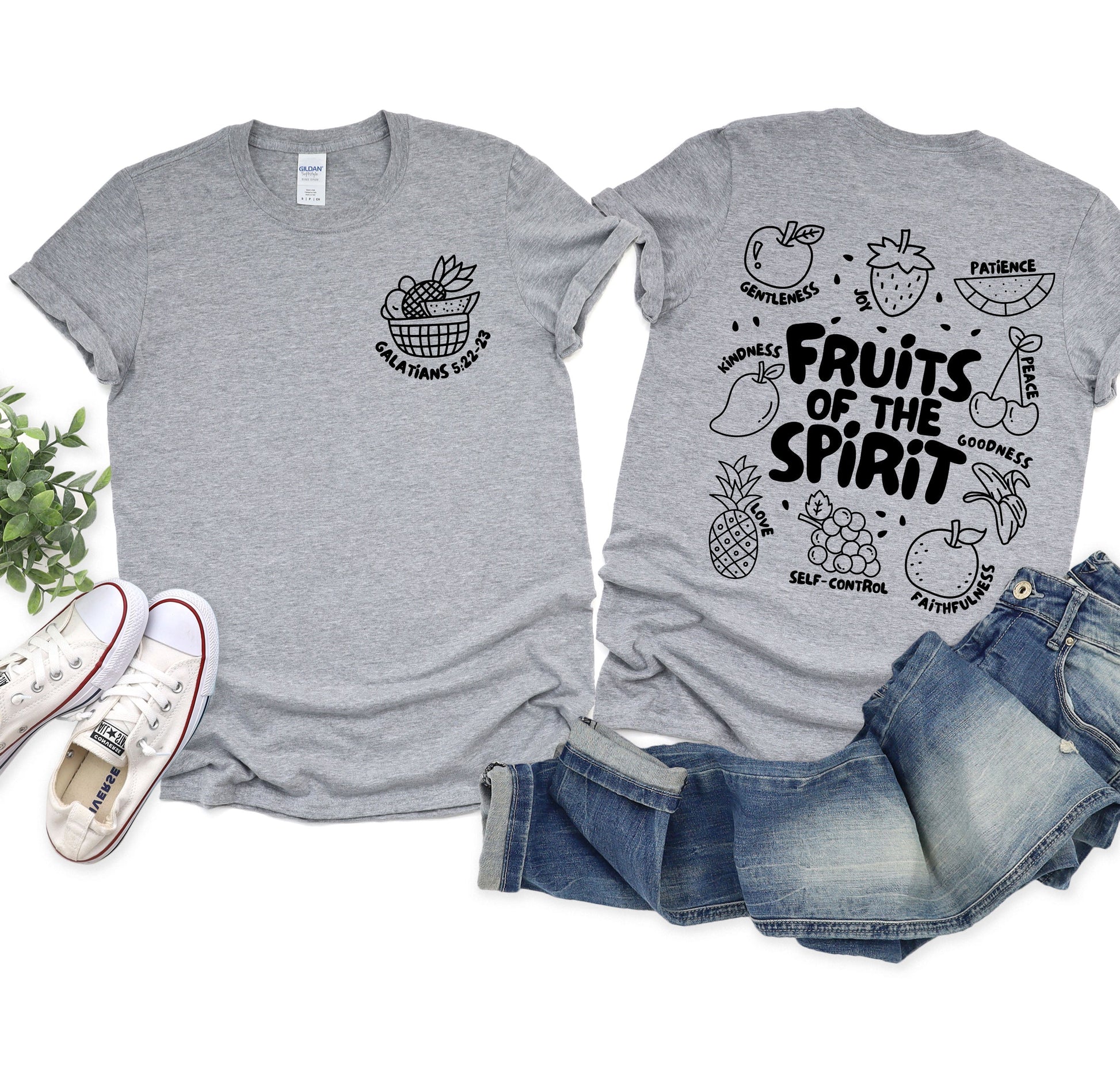 Wholesale Fruits of the Spirit Graphic Tee - Coral