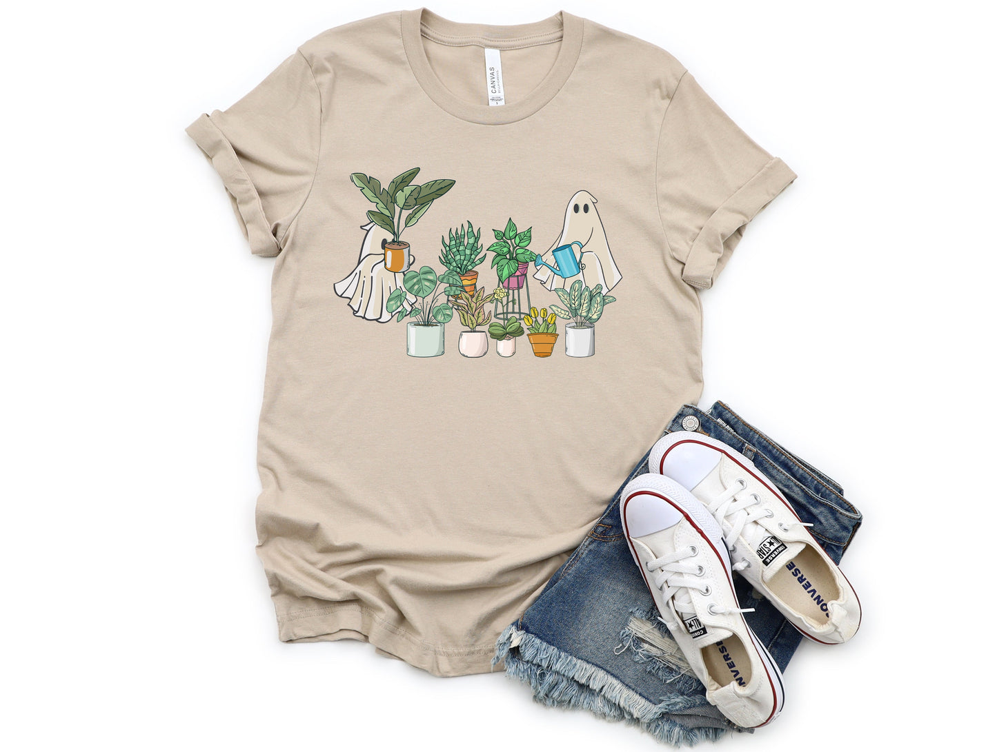 Wholesale Ghost Plant Lady Graphic Tee - Toast Tee
