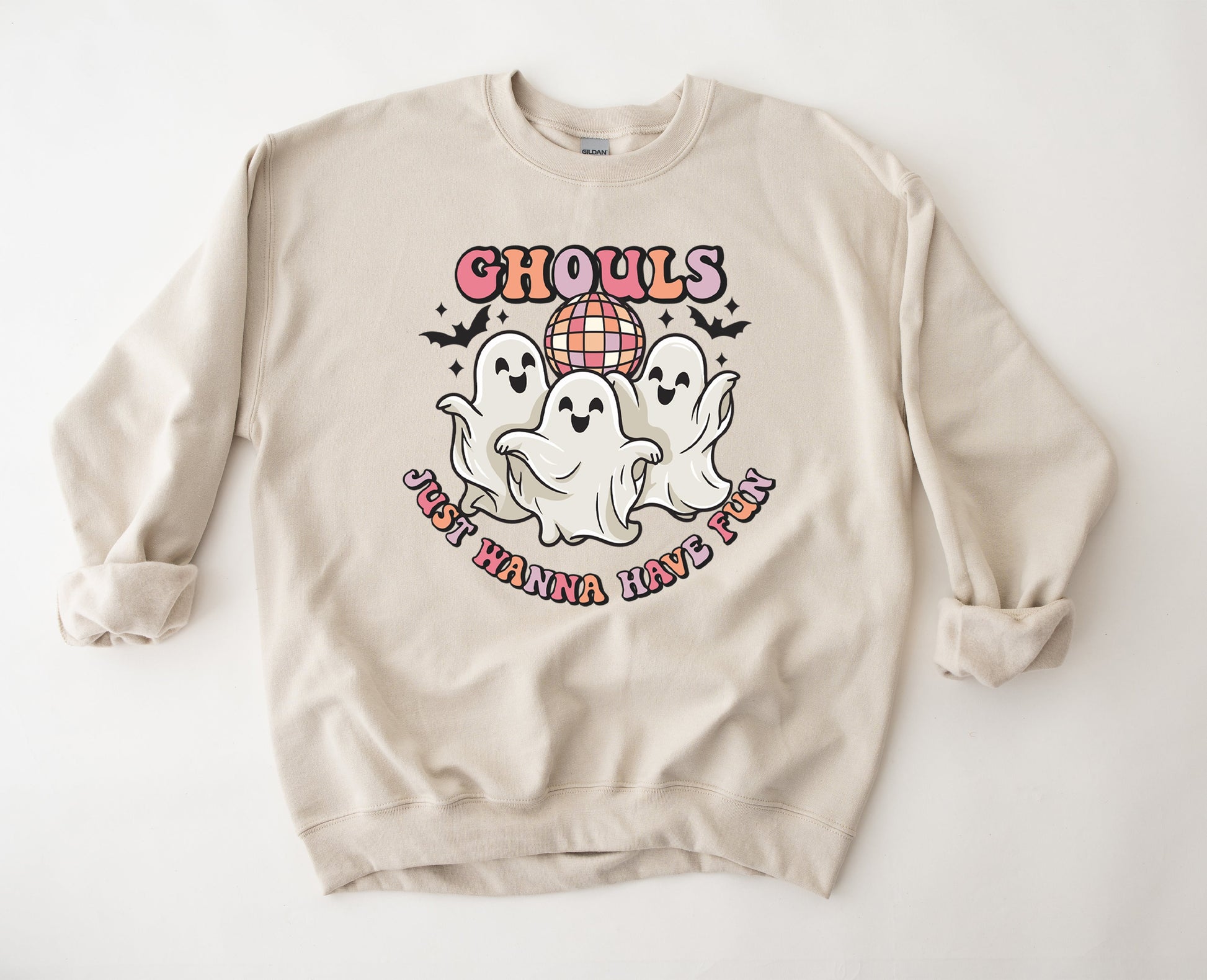 Wholesale Ghouls Just Wanna Have Fun Graphic Tee - Sand Sweatshirt