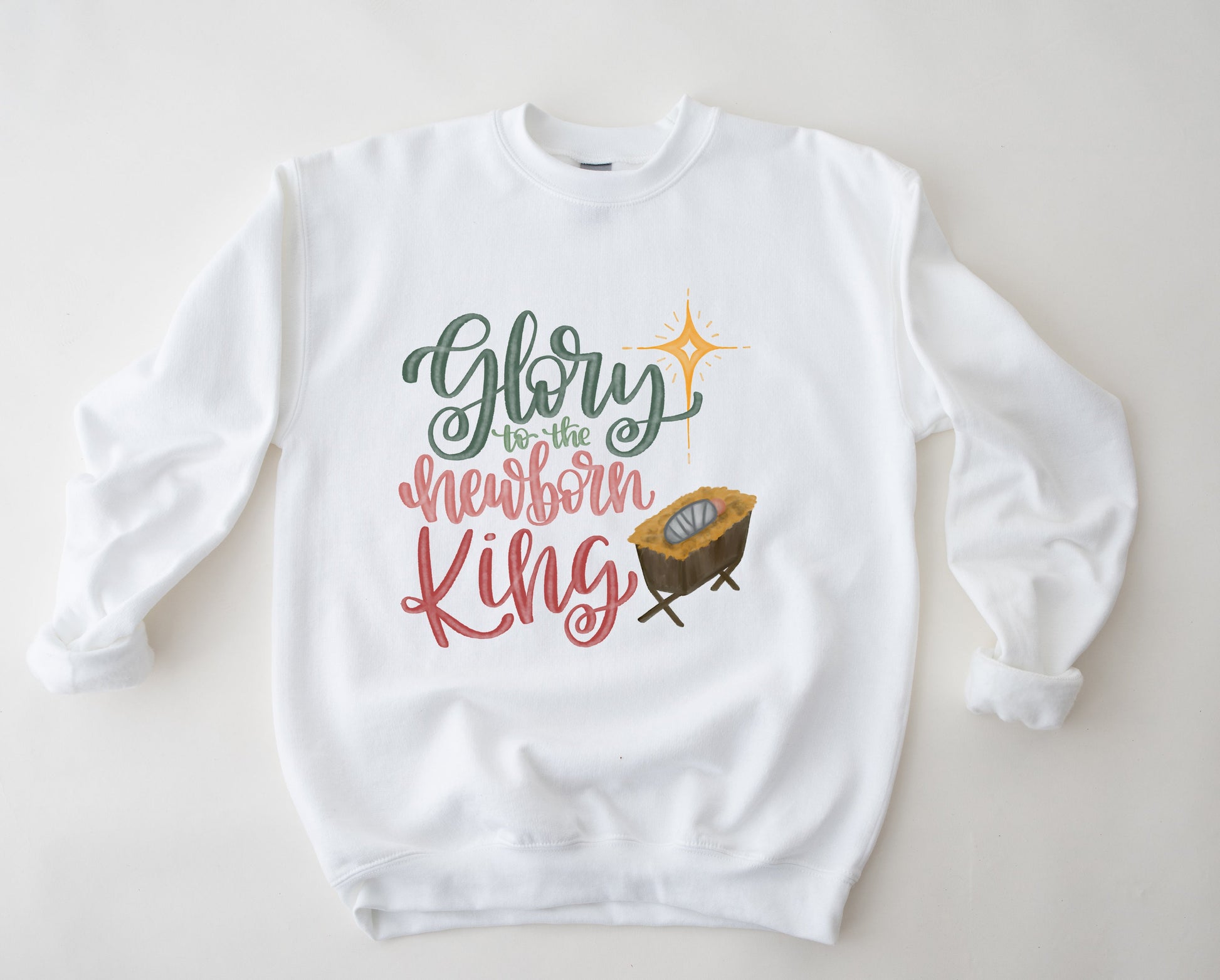Wholesale Glory to the Newborn King Graphic Tee - White Tee