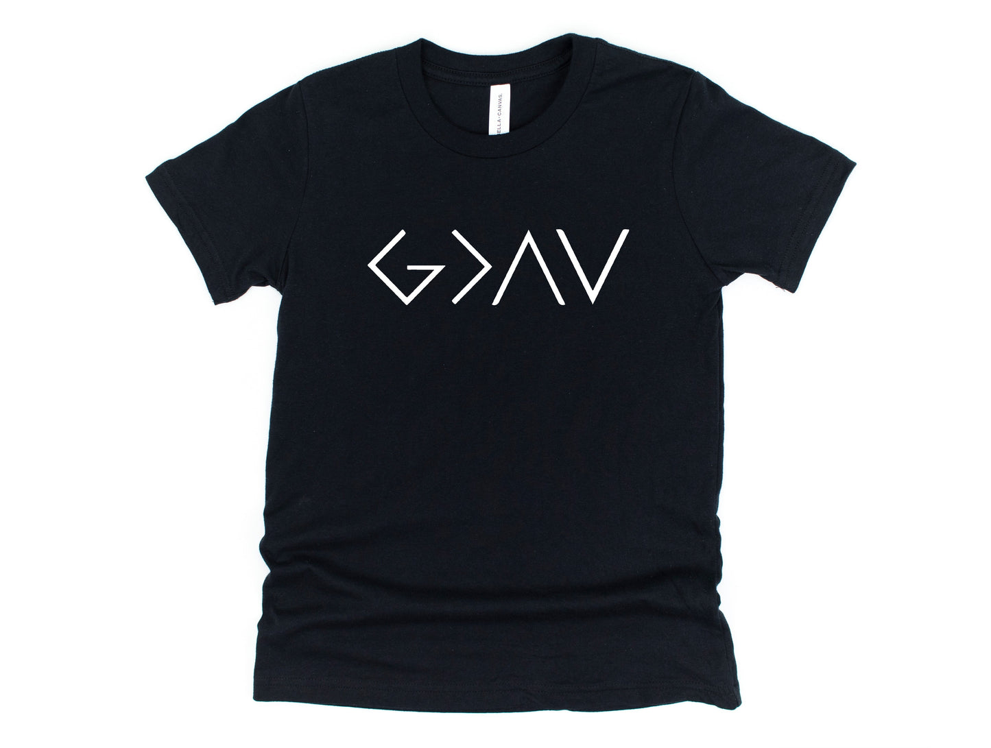 Wholesale God is Greater Graphic Tee - Black