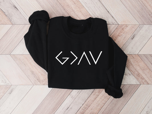 Wholesale God is Greater Graphic Tee - Black