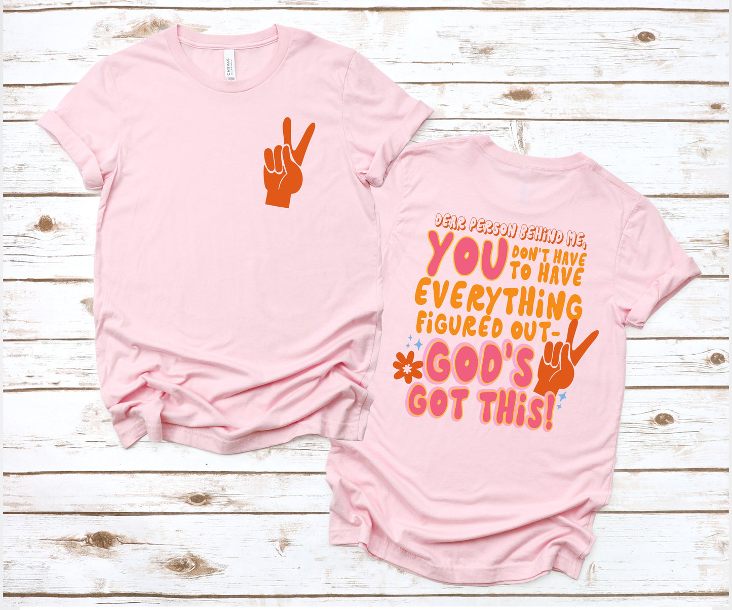 Wholesale God's Got This Front & Back Graphic Tee - White