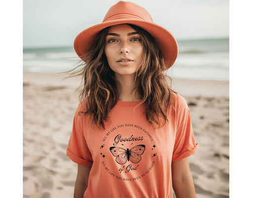 Wholesale Goodness of God Graphic Tee - Coral Tee