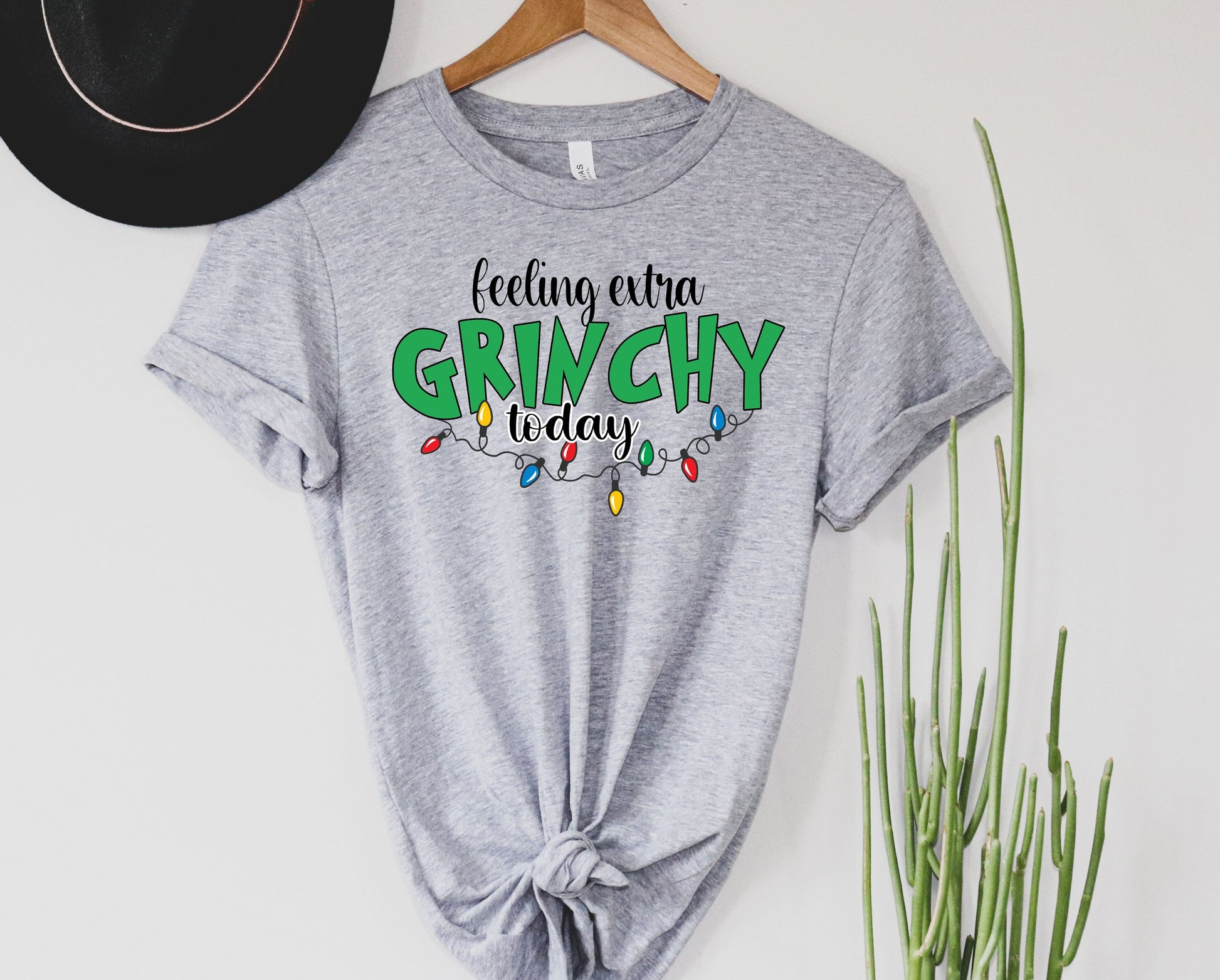 Wholesale Grinchy Graphic Tee - Heathered Sand
