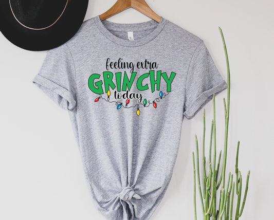 Wholesale Grinchy Graphic Tee - Heathered Sand