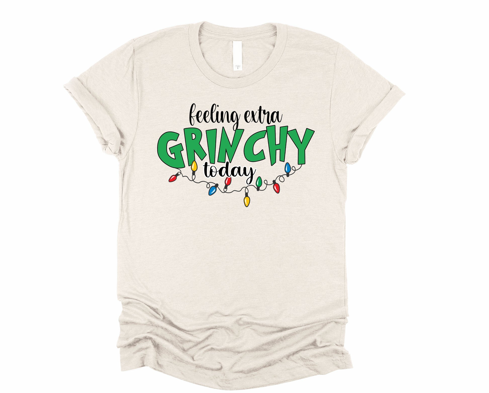 Wholesale Grinchy Graphic Tee - Grey Long Sleeve