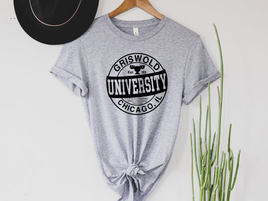 Wholesale Christmas University Graphic Tee - White