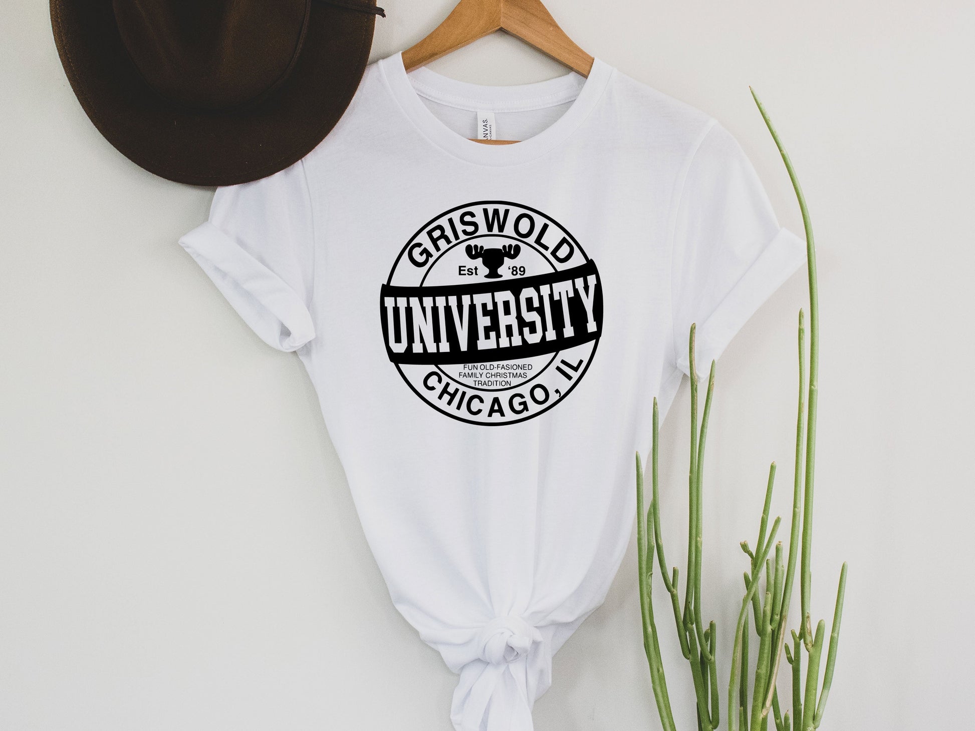 Wholesale Christmas University Graphic Tee - Heathered Grey