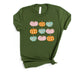 Wholesale Groovy Pumpkins Graphic Tee - Olive