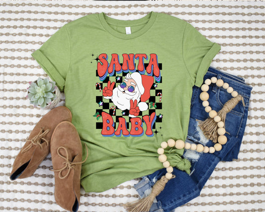 Wholesale Groovy Santa Baby Graphic Tee - Sand Tee