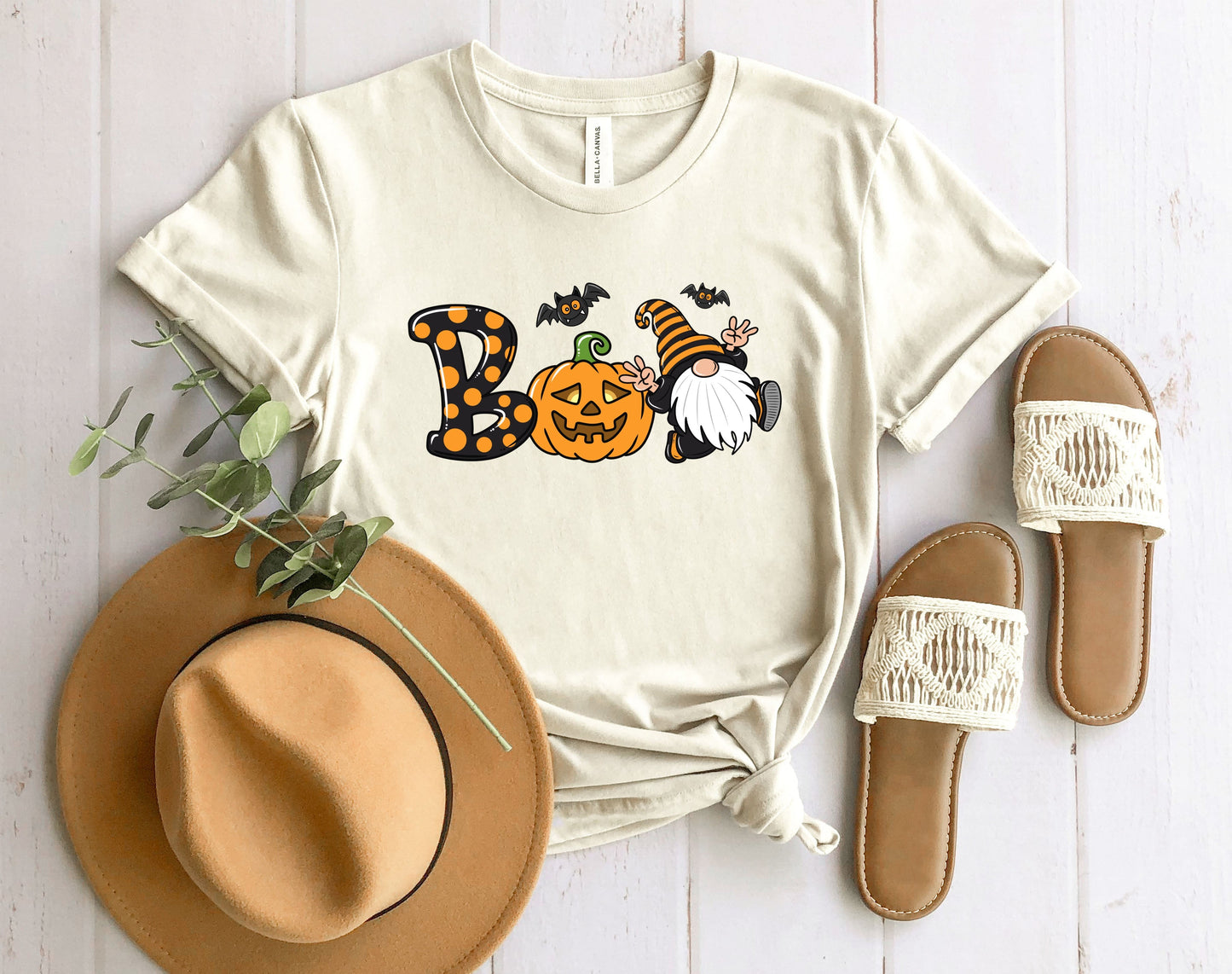 Wholesale Halloween Gnome Graphic Tee - Heather Grey