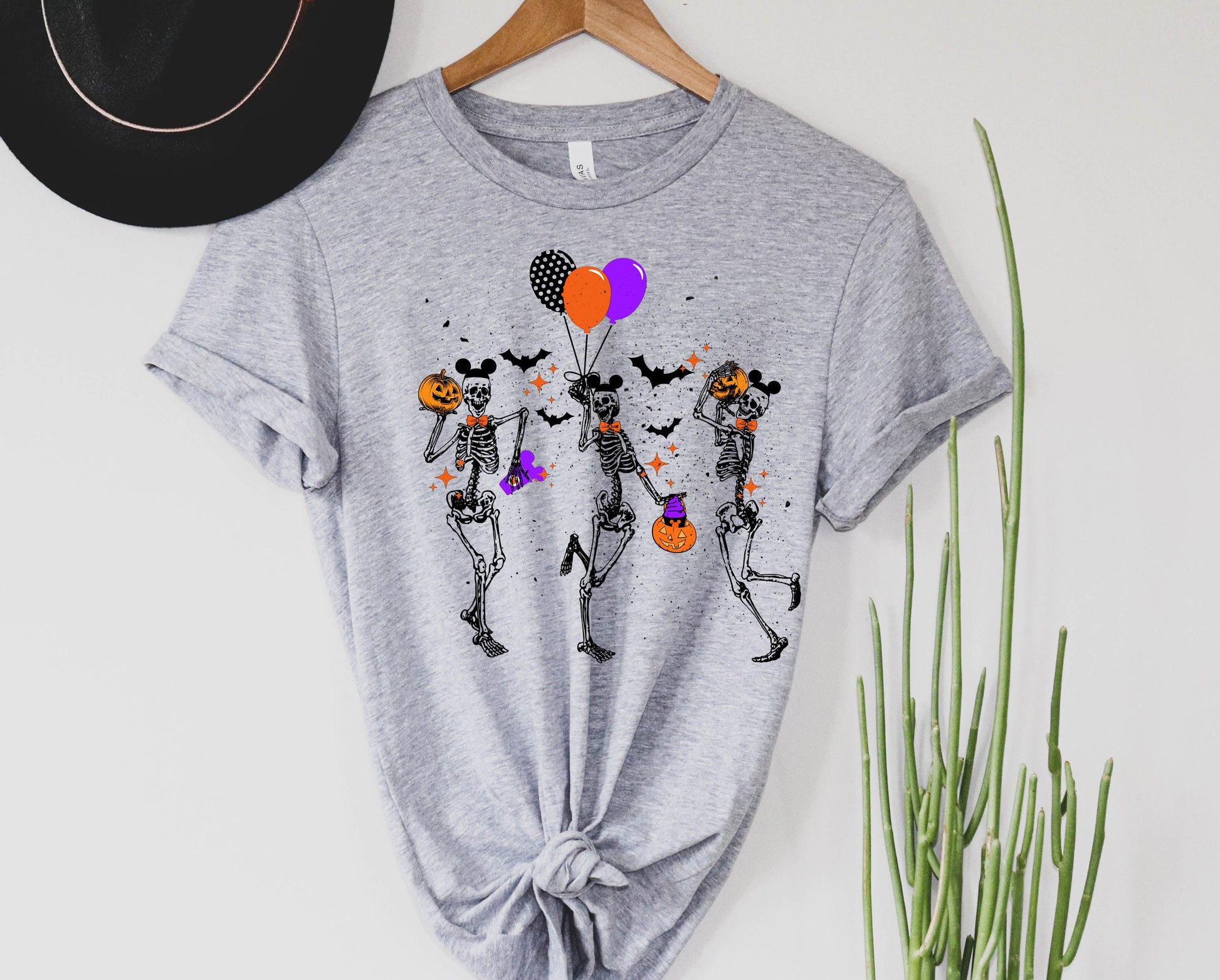 Wholesale Happy Skeletons Graphic Tee - Grey Sweatshirt