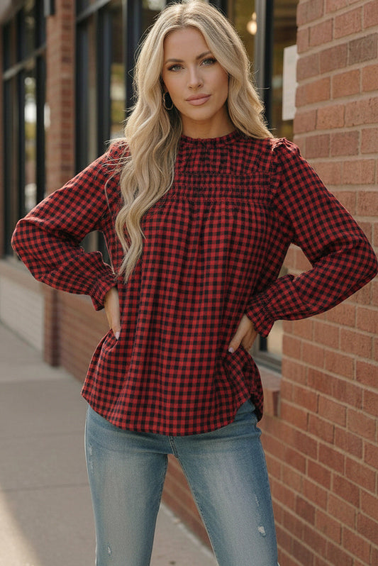 Wildwood Check Red Smock