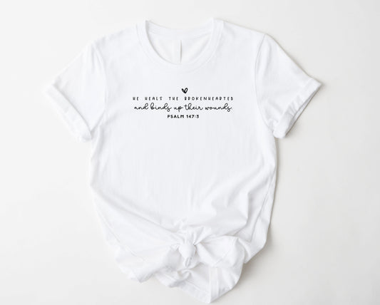 Wholesale He Heals the Brokenhearted Graphic Tee - Mauve