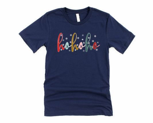 Wholesale Snowy Ho Ho HO Graphic Tee - Black