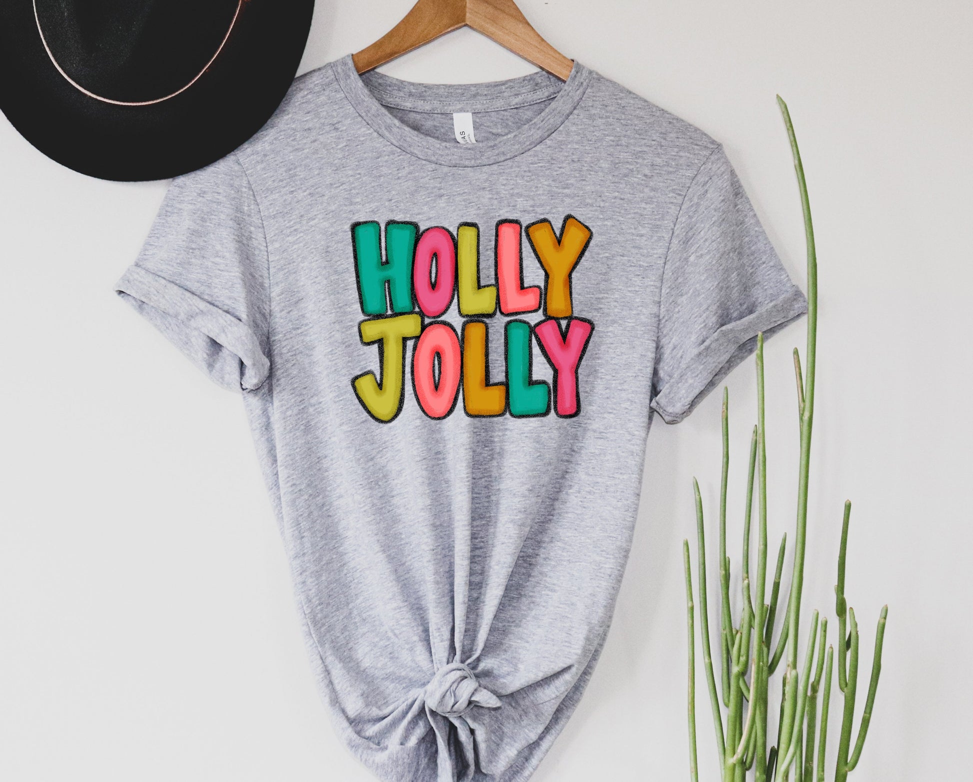 Wholesale Holly Jolly Graphic Tee - White