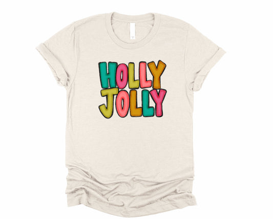 Wholesale Holly Jolly Graphic Tee - Grey
