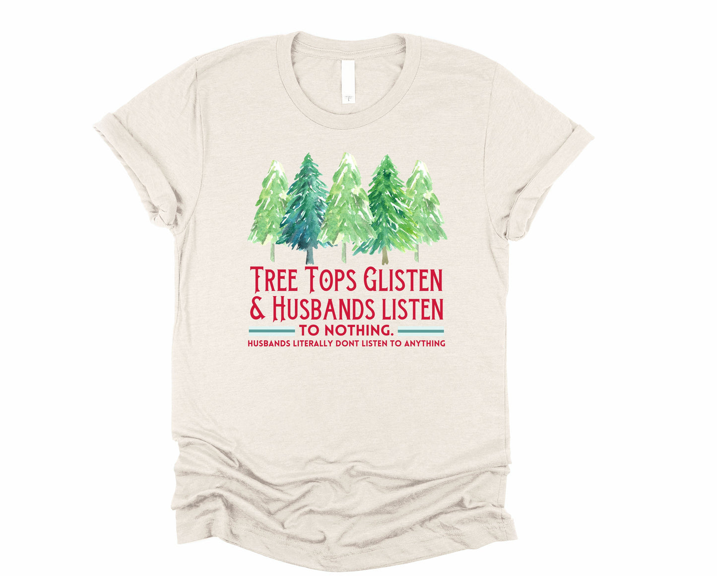 Wholesale Husbands Don't Listen Graphic Tee - Heather Sand