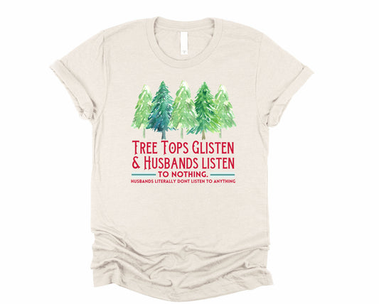 Wholesale Husbands Don't Listen Graphic Tee - Heather Sand