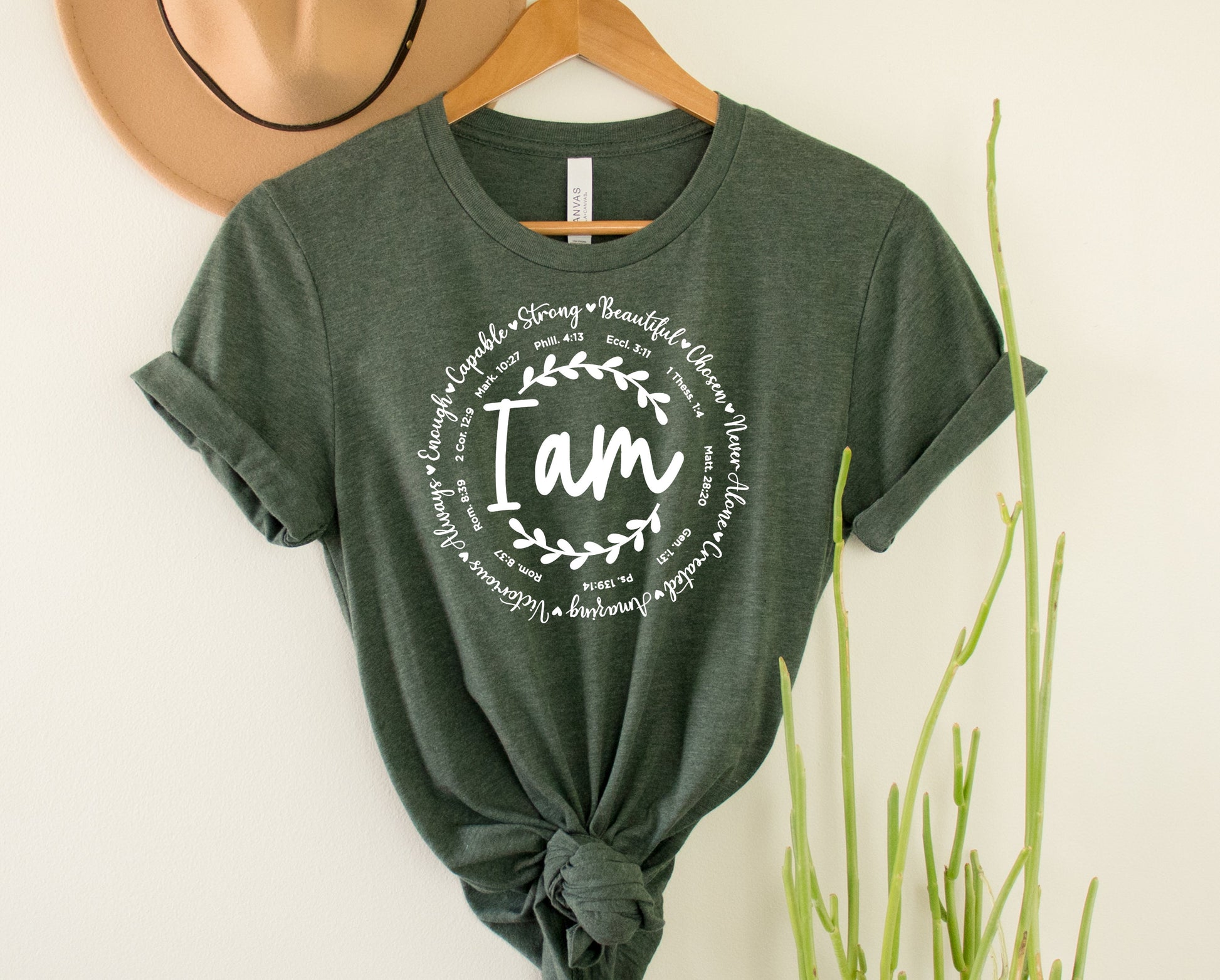 Wholesale I Am Graphic Tee - Heather Forest