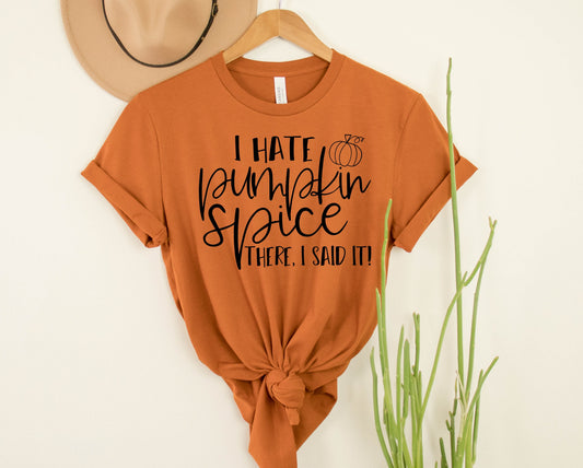 Wholesale I Hate Pumpkin Spice, I said it Graphic Tee - Orange