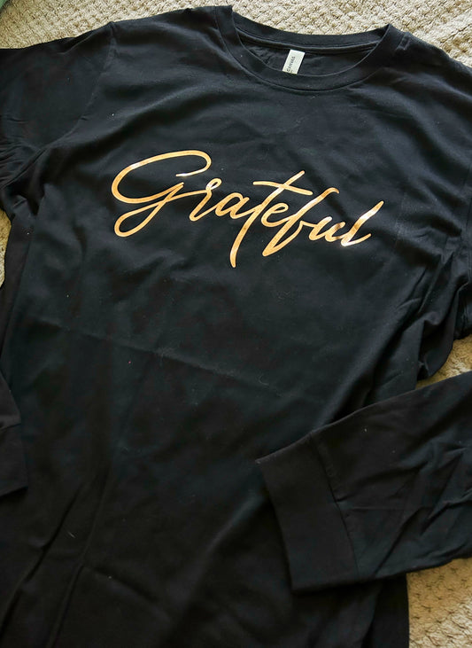 Wholesale FOIL Grateful Graphic Tee - Black Tee