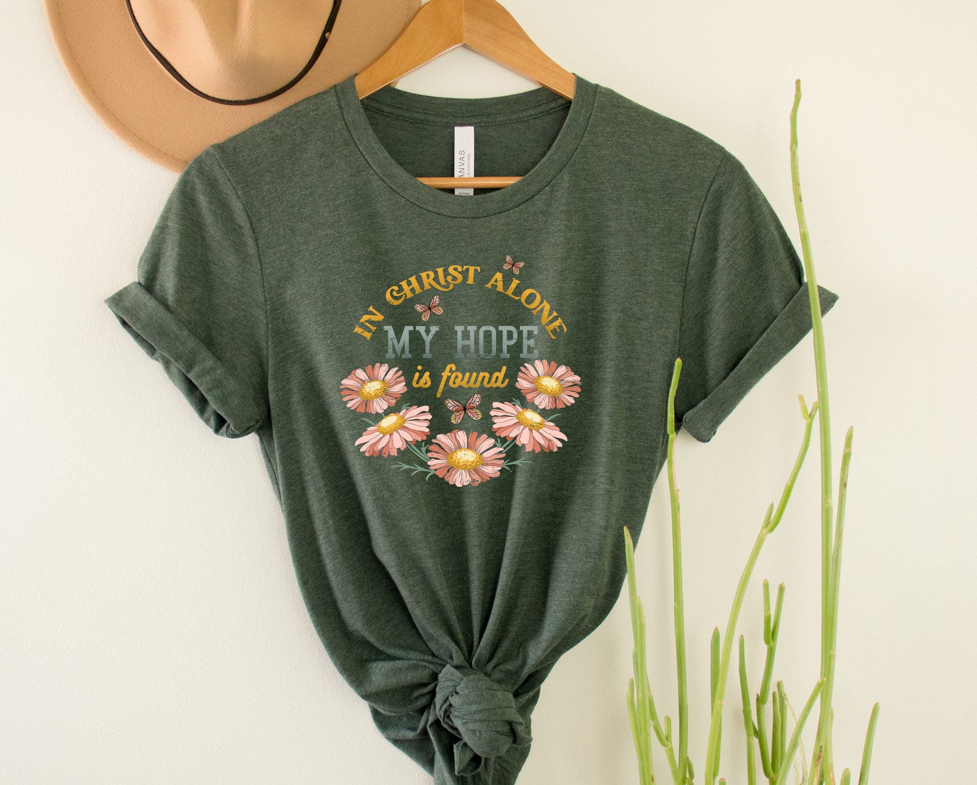 Wholesale In Christ Alone Graphic Tee - Heather Forest