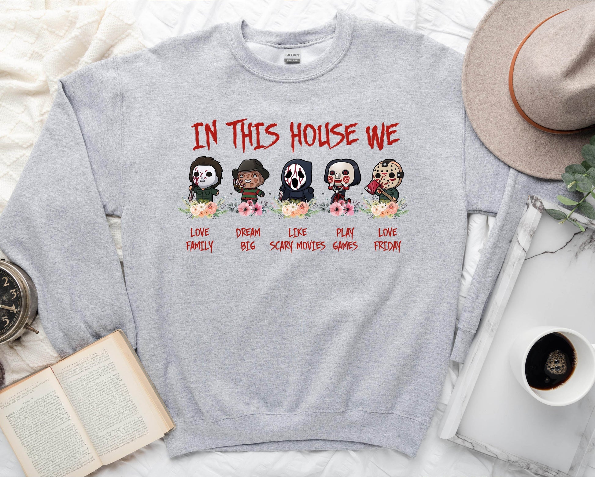 Wholesale In This House Graphic Tee - Grey Sweatshirt