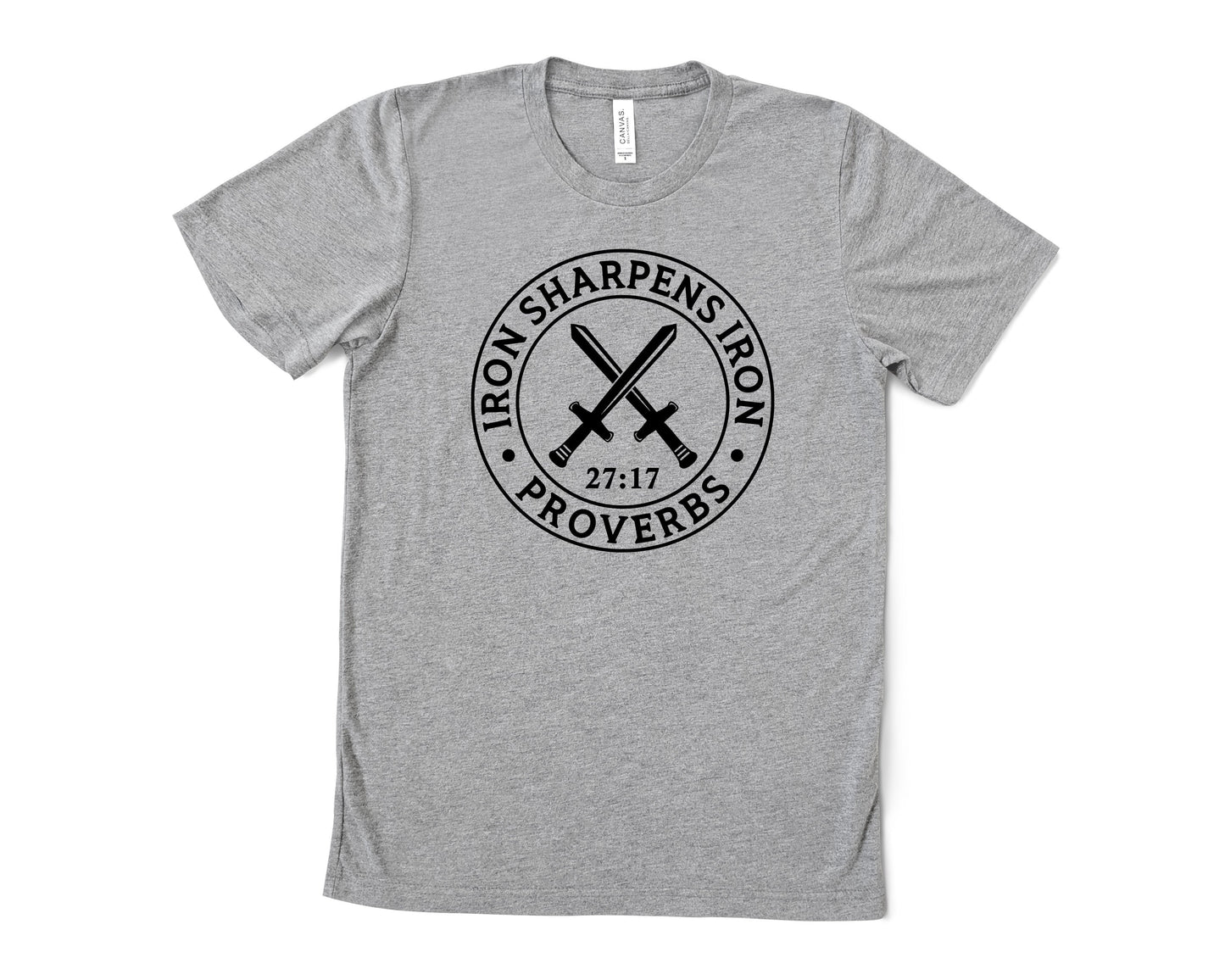 Wholesale Iron Sharpens Iron Graphic Tee - Heather Grey
