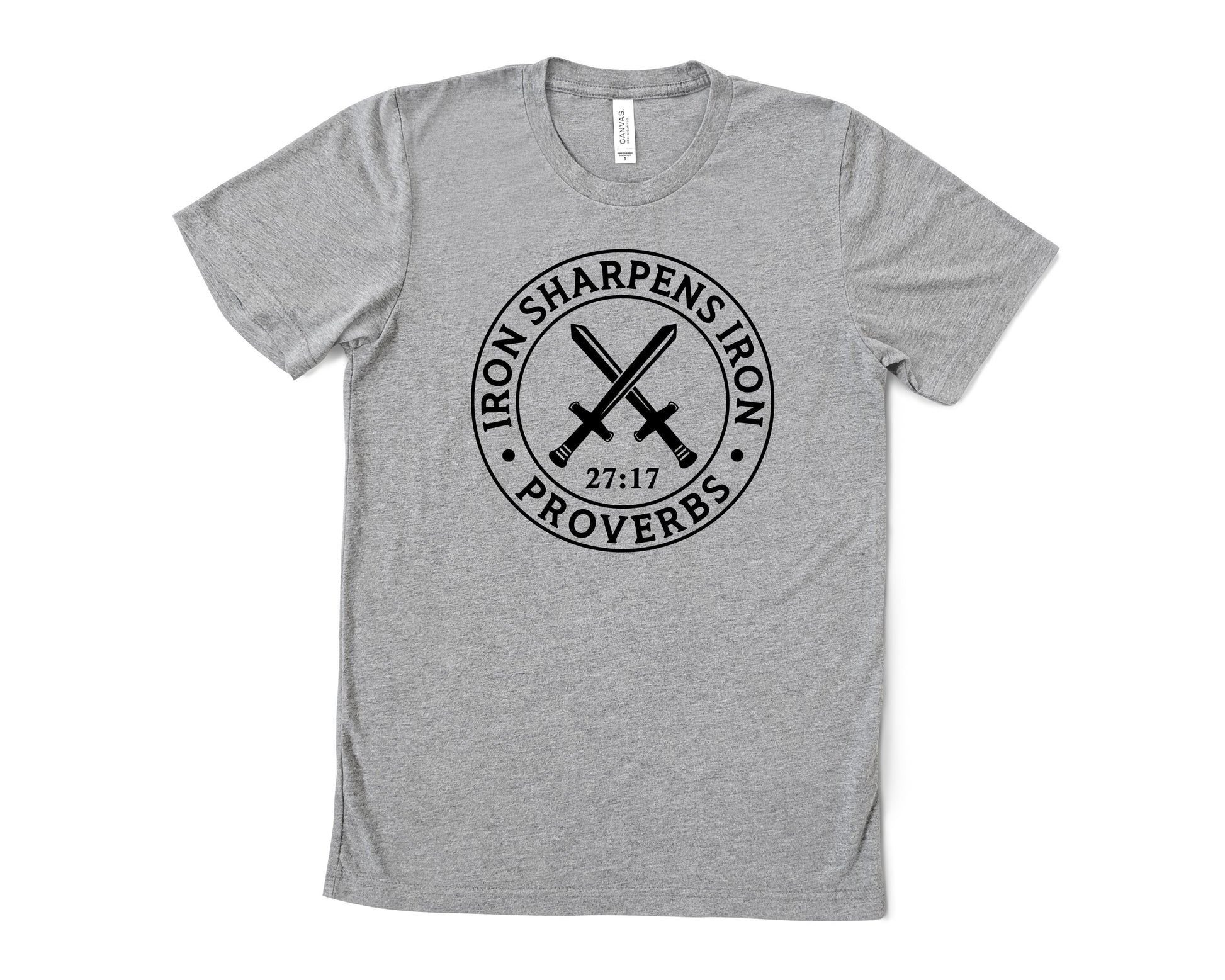 Wholesale Iron Sharpens Iron Graphic Tee - Heather Grey