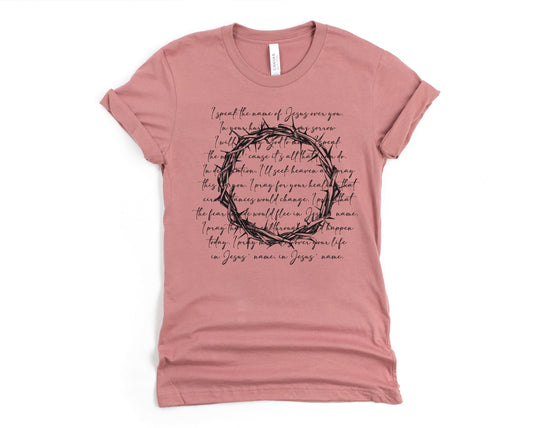 Wholesale I Speak the Name of Jesus Graphic Tee - Black