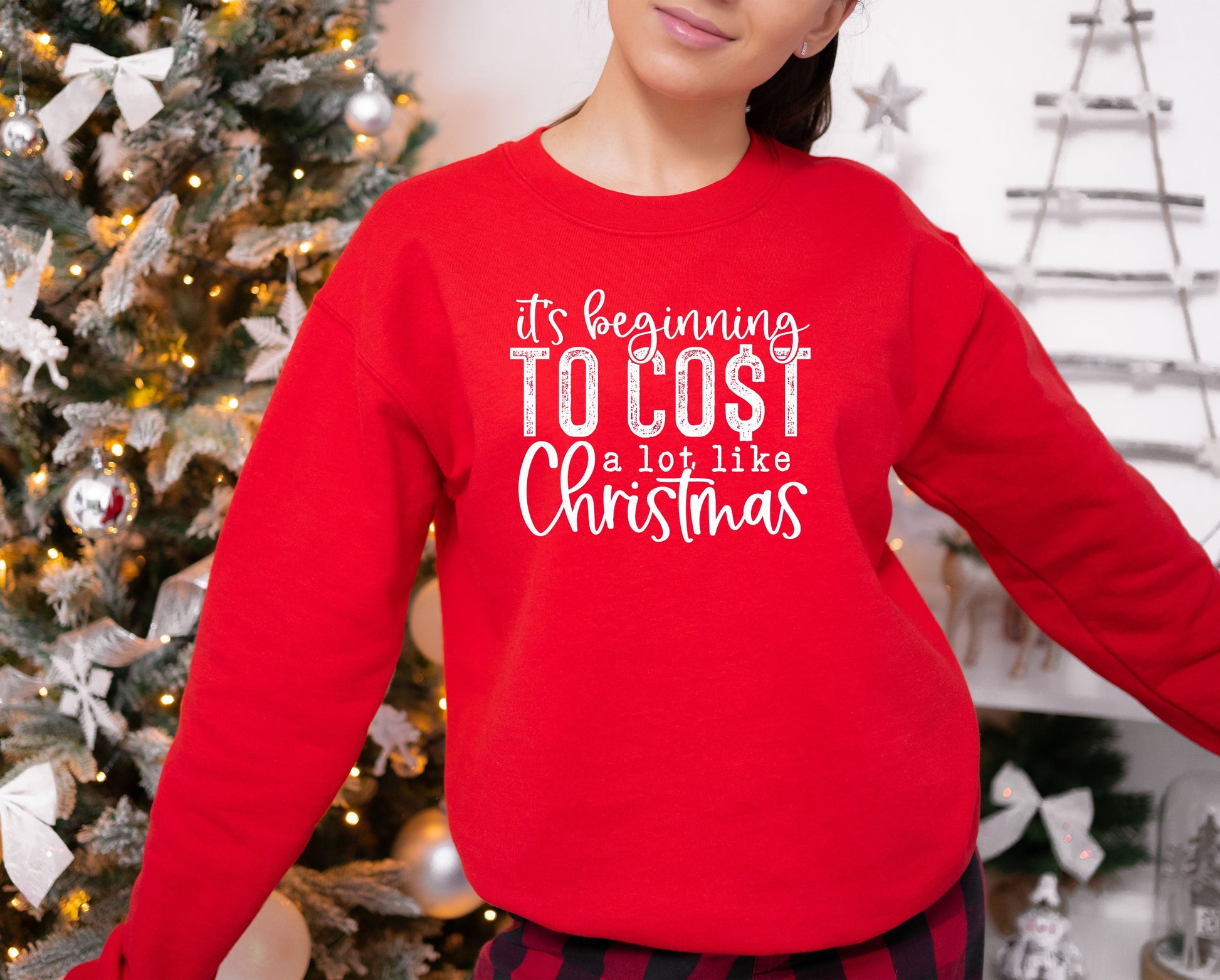 Wholesale It's Beginning to Cost a Lot Like Christmas Graphic Tee - Red Sweatshirt