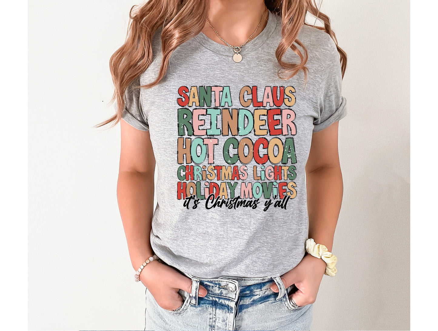 Wholesale It's Christmas Y'all Graphic Tee - White Tee