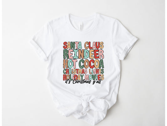 Wholesale It's Christmas Y'all Graphic Tee - Grey Tee