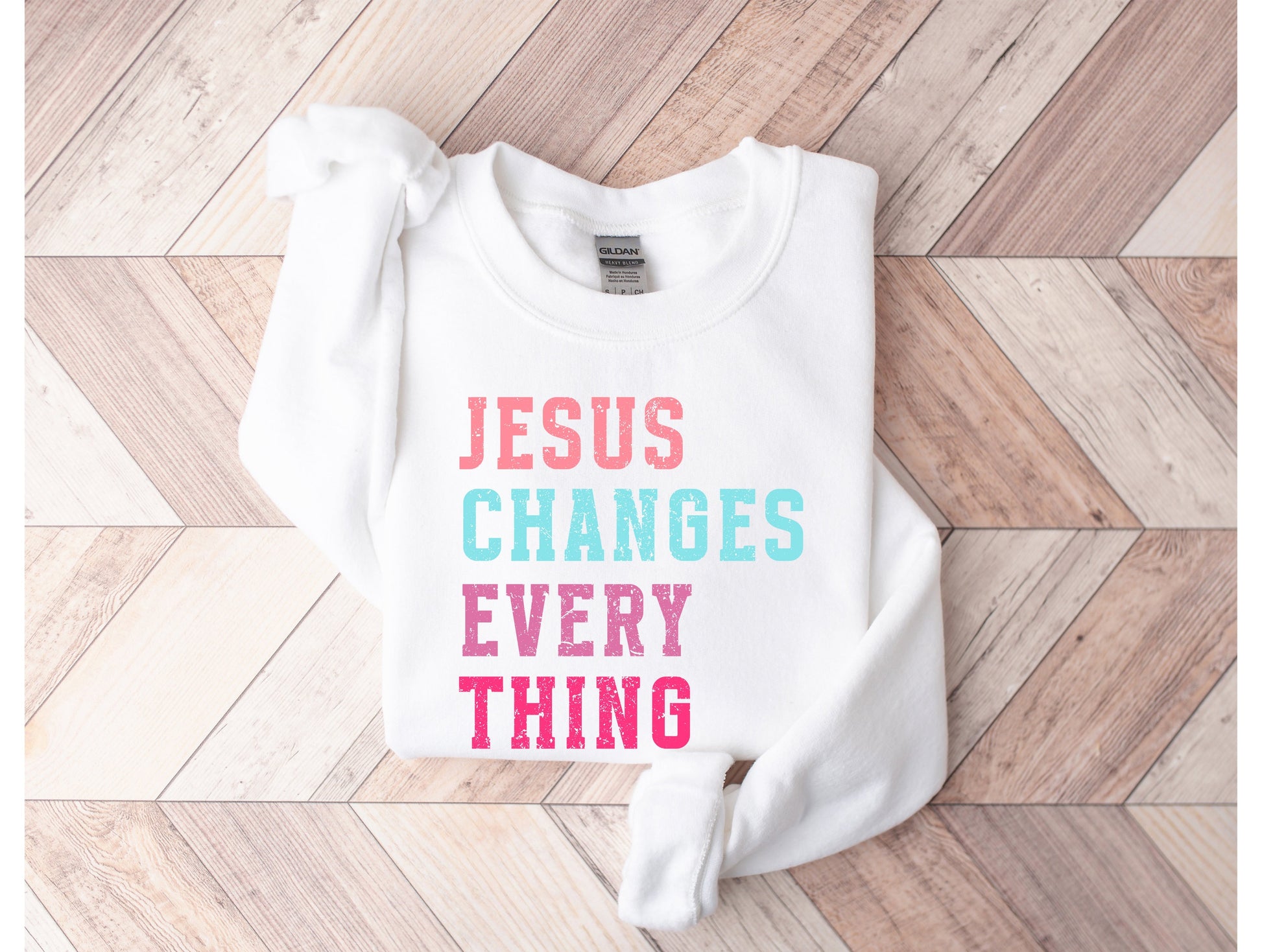 Wholesale Jesus Changes Everything Graphic Tee - White Sweatshirt