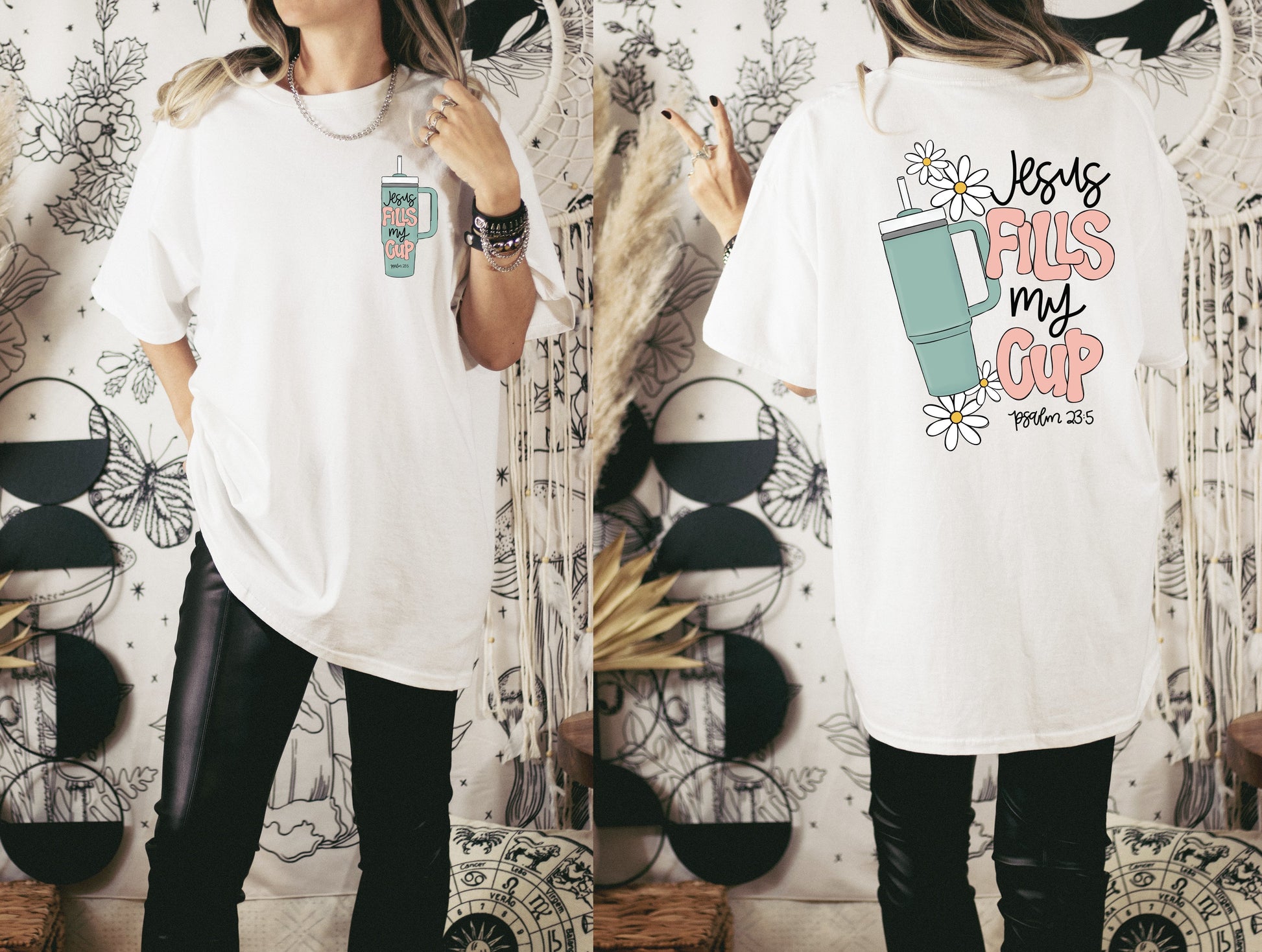 Wholesale Jesus Fills My Cup Graphic Tee - White
