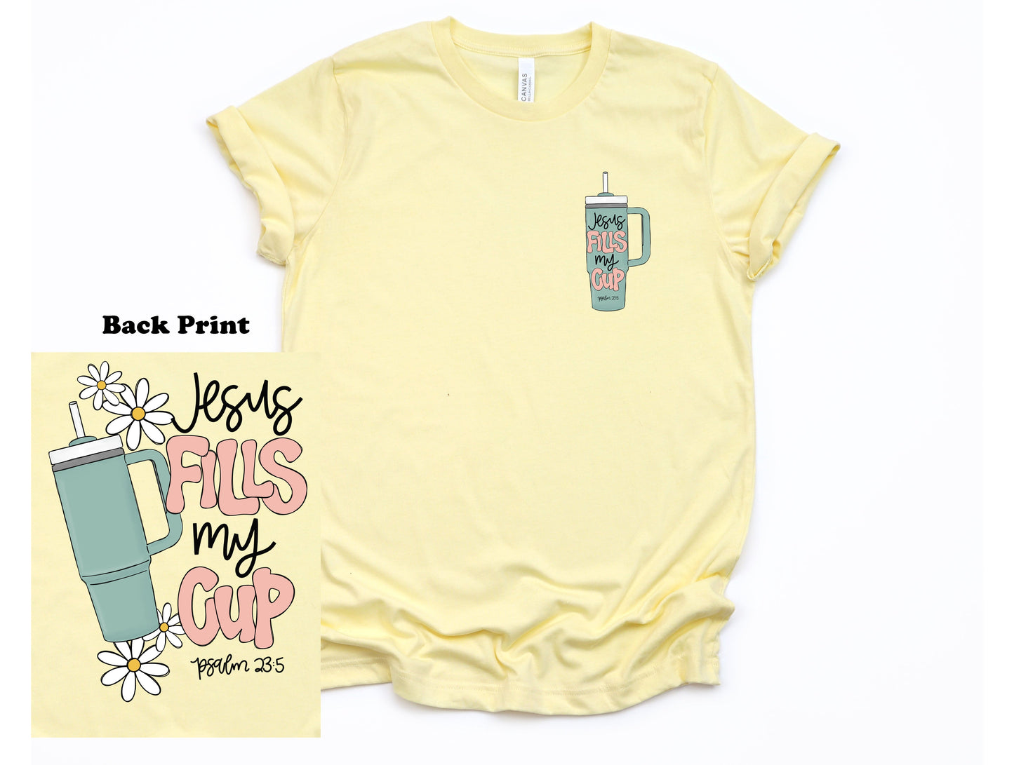 Wholesale Jesus Fills My Cup Graphic Tee - Yellow