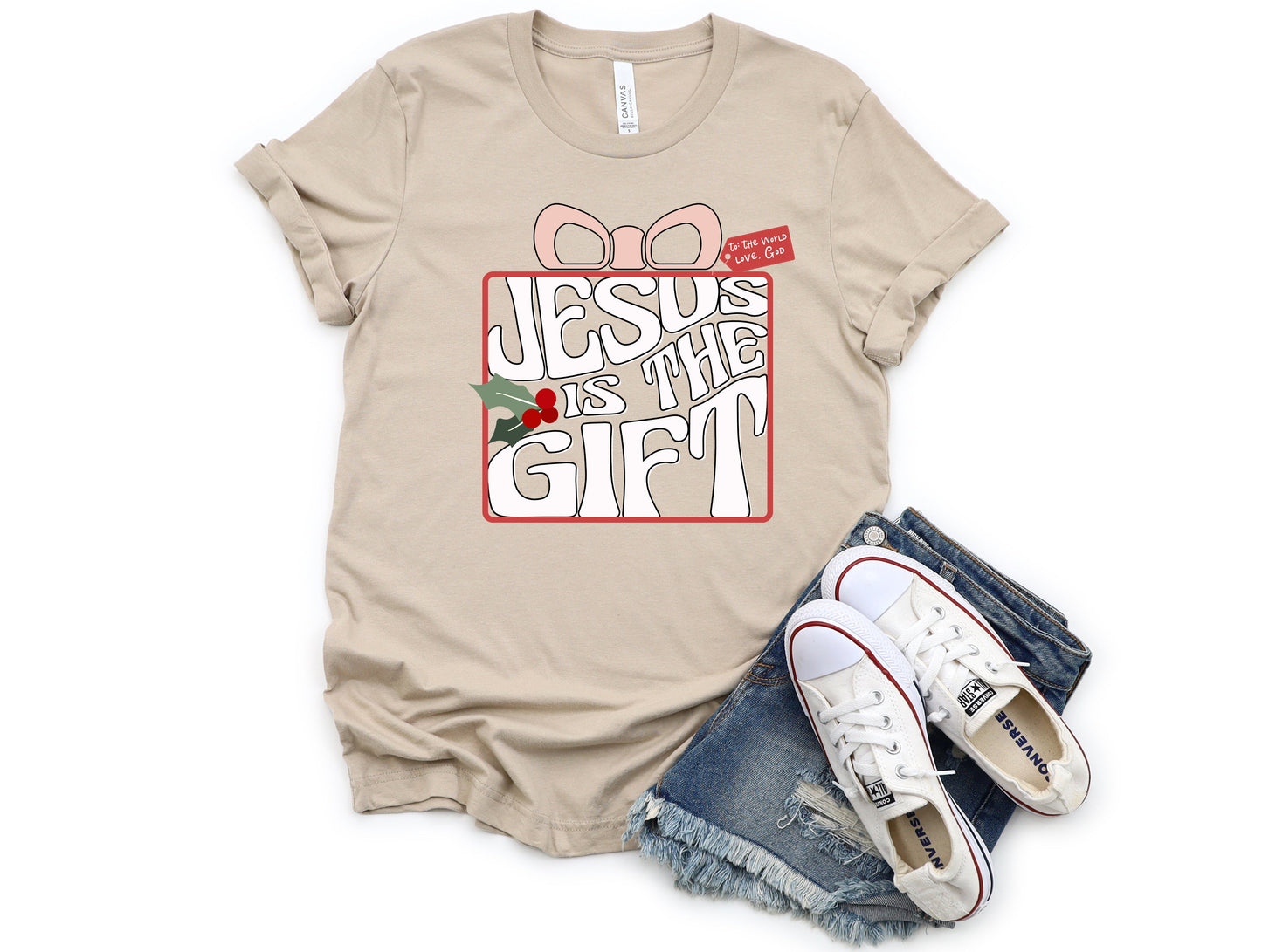 Wholesale Jesus is the Gift Graphic Tee - White Tee
