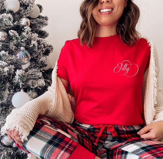 Wholesale Jolly Graphic Tee - Red Sweatshirt