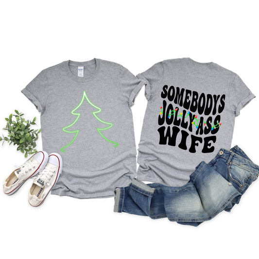 Wholesale Jolly Ass Wife Graphic Tee - Sport Grey Tee