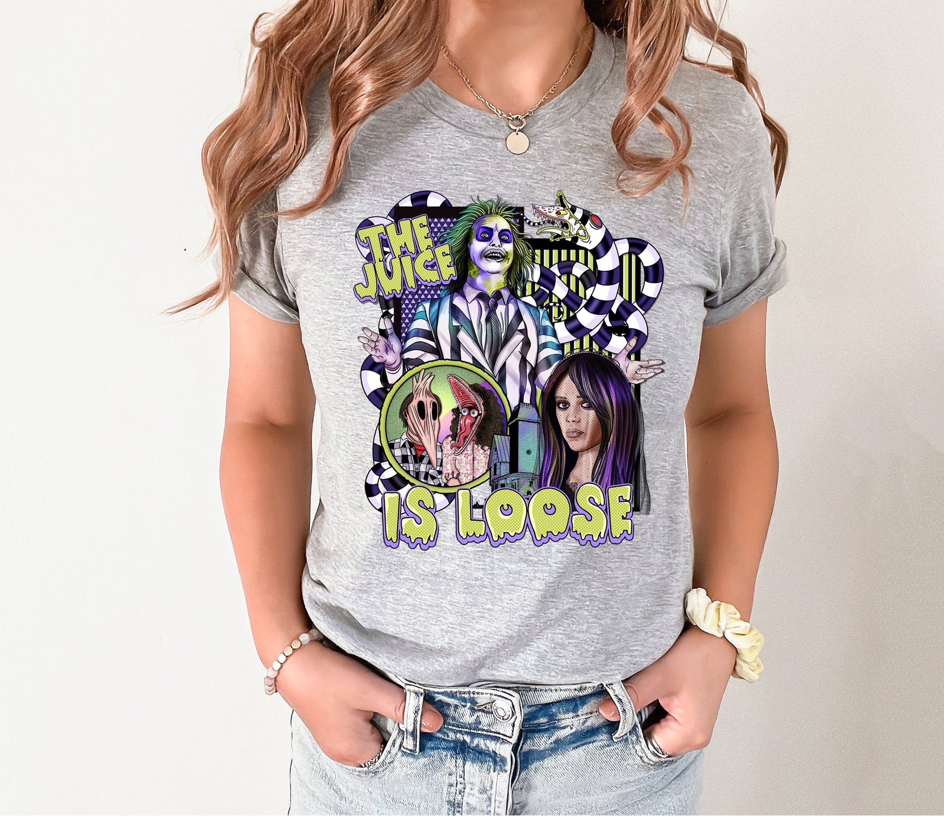 Wholesale The Juice is Loose Graphic Tee - Grey Tee