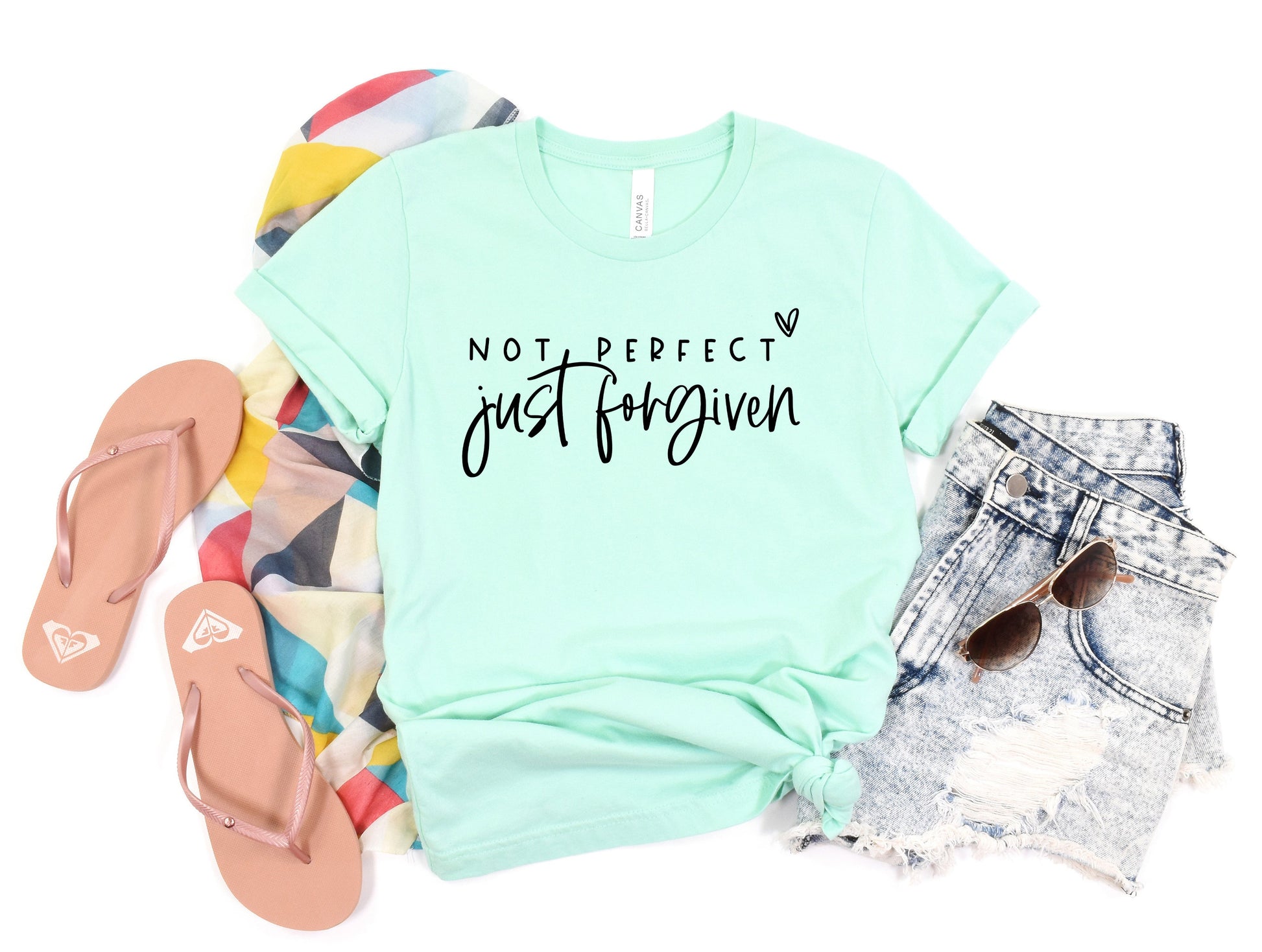 Wholesale Just Forgiven Graphic Tee - Mint