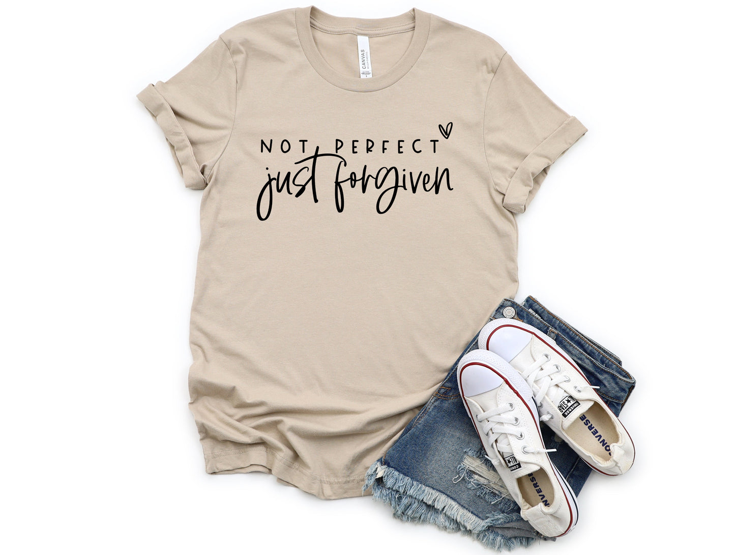 Wholesale Just Forgiven Graphic Tee - Tan
