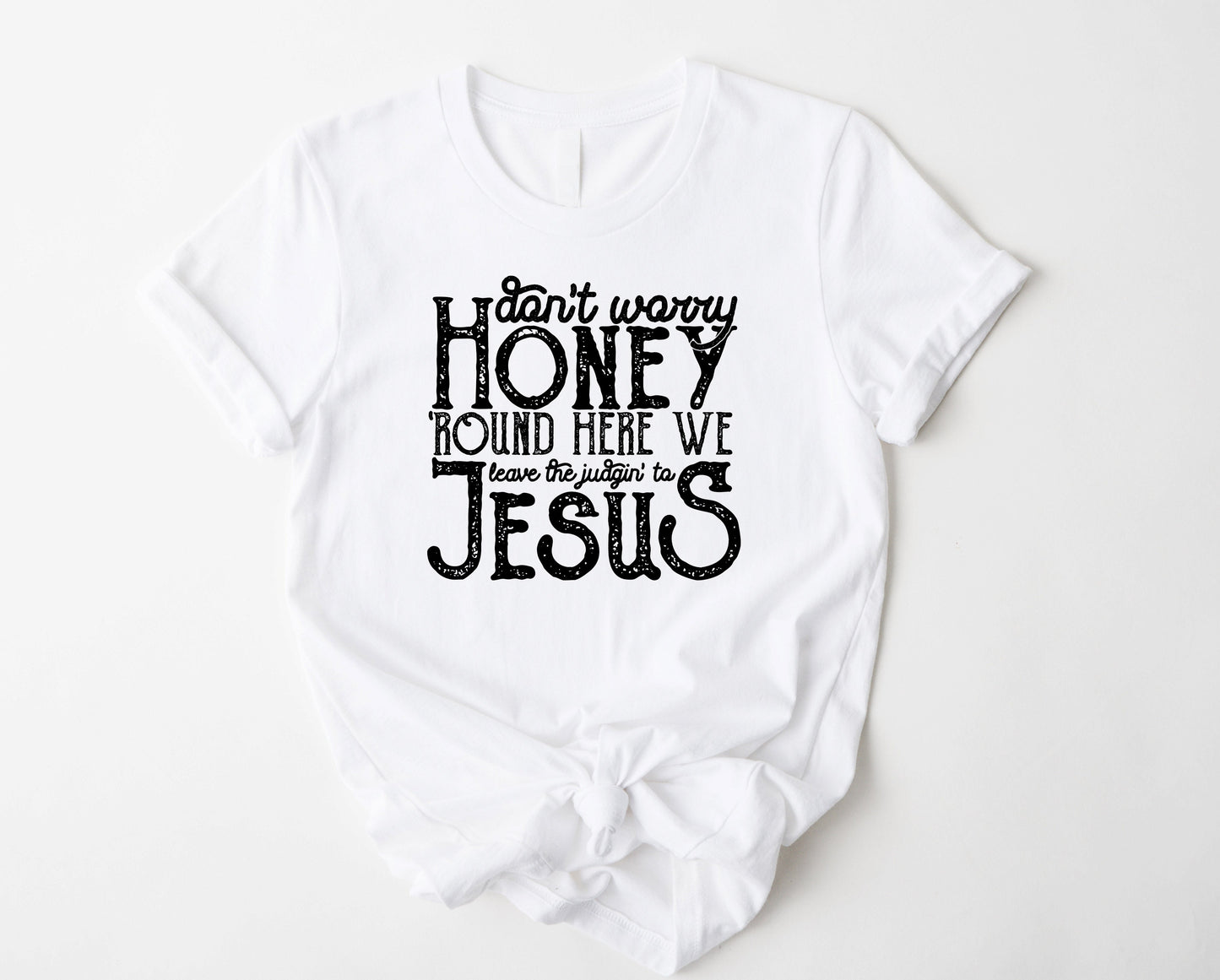 Wholesale Leave the Judgin to Jesus Graphic Tee - White