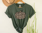 Wholesale Leopard Pumpkin Graphic Tee - Forest